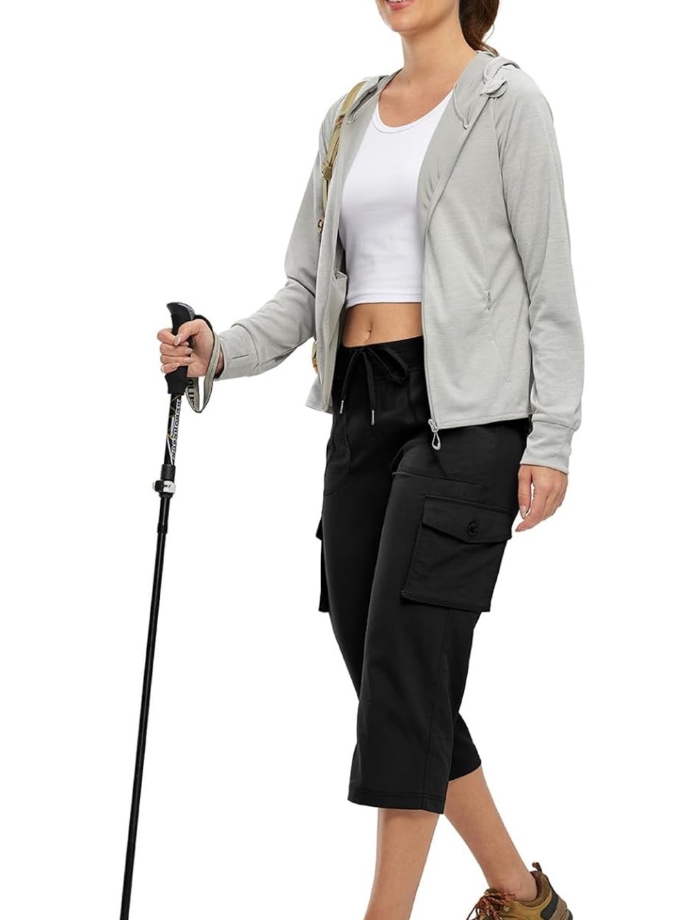 Women’s Black Cargo Capri Pants